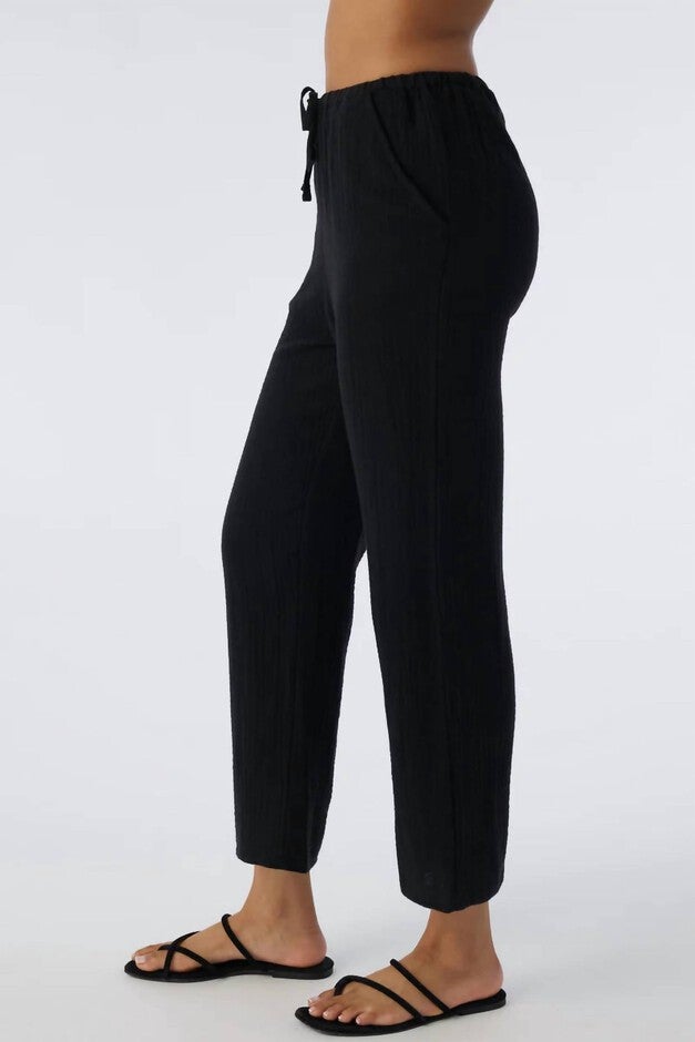 O'NEILL BRENDA DOUBLE GAUZE PANTS IN BLACK, , alternate image number null