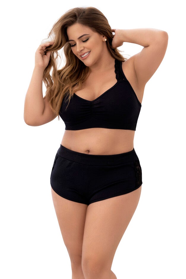 Counting Sheep Two Piece Sleep Set, Black / Black, hi-res image number 0