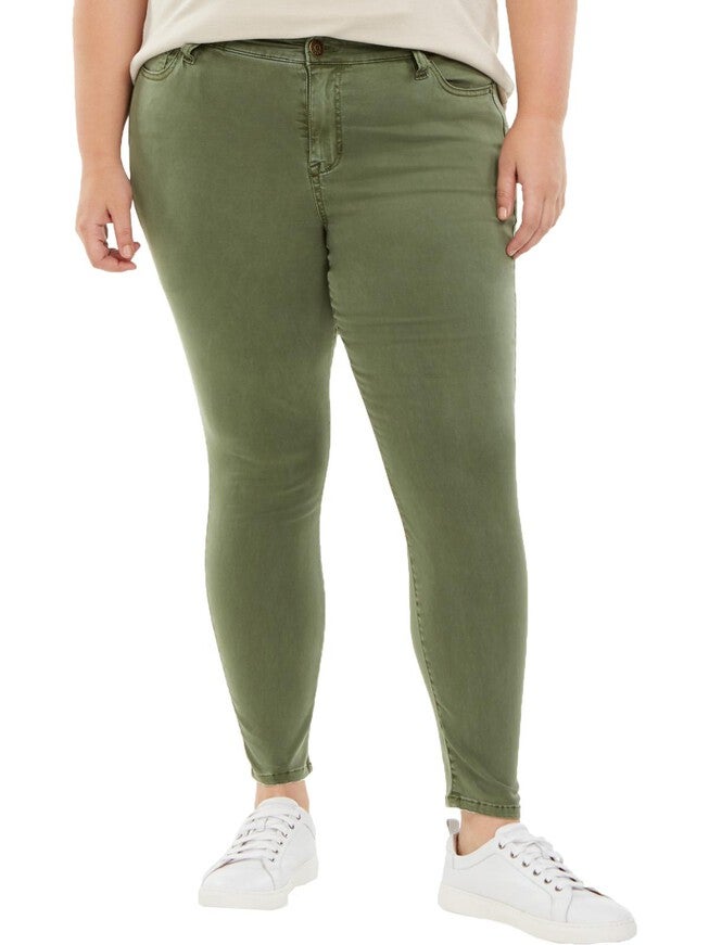 Celebrity Pink Women's  Denim Skinny Fit Ankle Jeans Green  14, Green / Olive Green, hi-res image number 0
