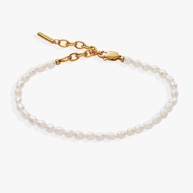 Freshwater Pearl Bracelet, Gold / Gold, hi-res image number 0