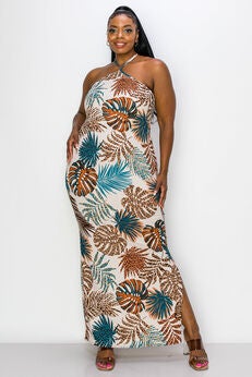 MALIA HALTER NECK MAXI DRESS