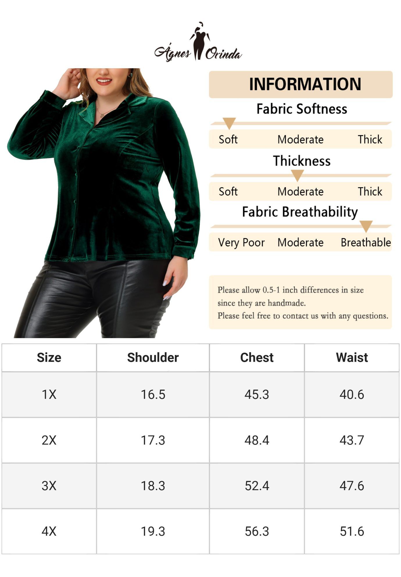 Velvet Lapel Long Sleeve Button Down Shirt, Green / Forest Green, alternate image number 3