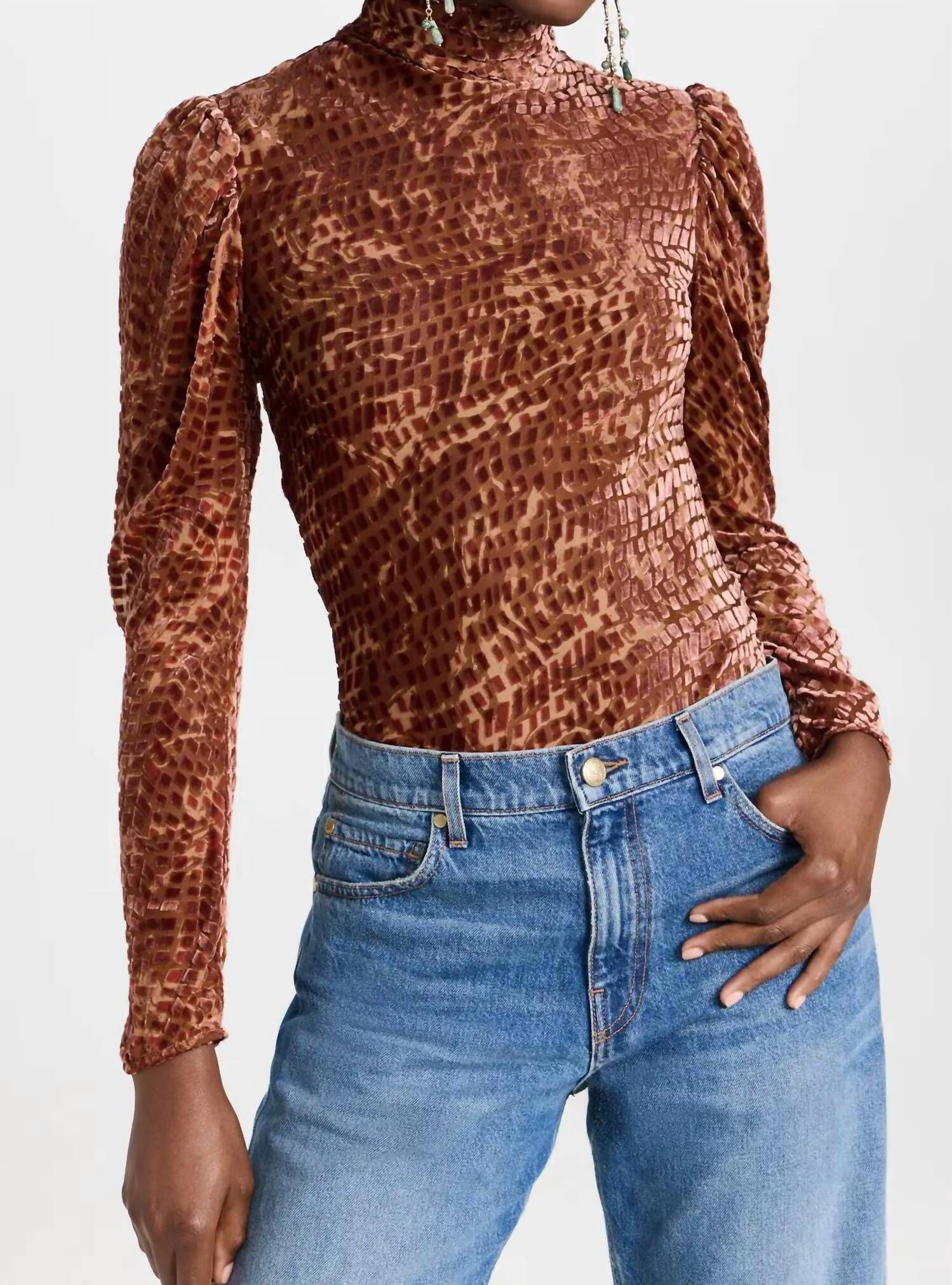 ALTHEA TURTLENECK TOP, Sienna / Brown, hi-res image number 0