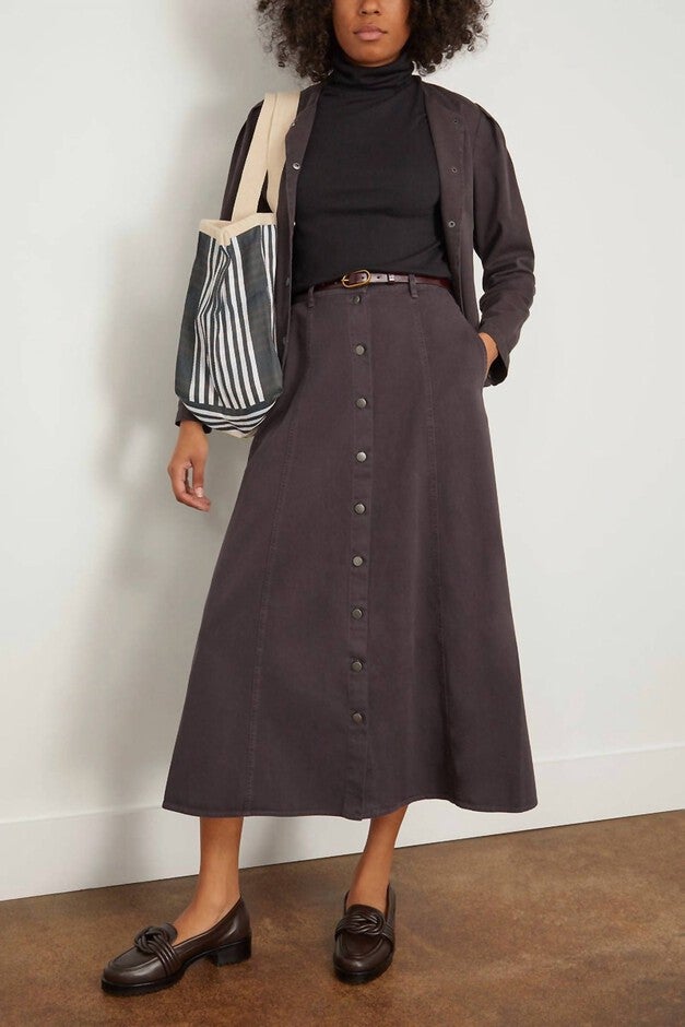 SPENCE SKIRT IN VINTAGE BLACK, Vintage Black / Black, hi-res image number 0