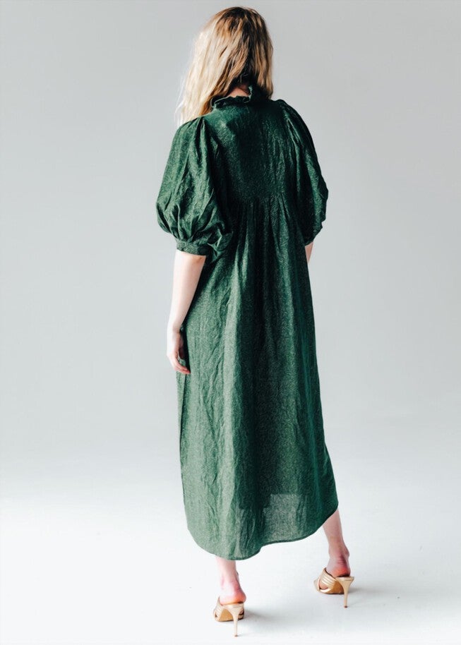 HIGH NECK MIDI DRESS, , alternate image number null