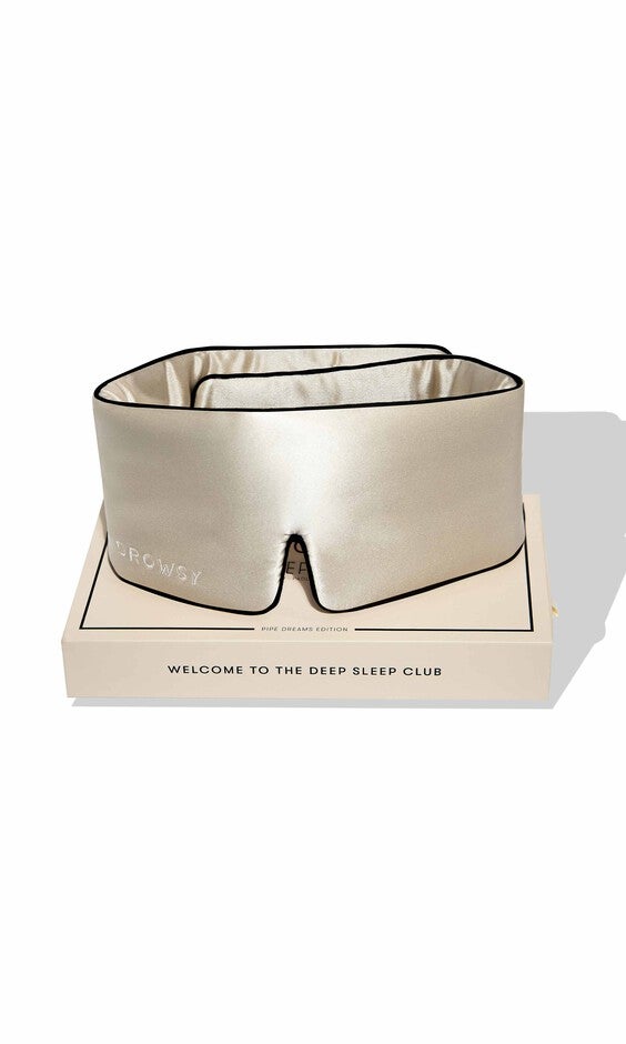 Pipe Dreams Silk Sleep Mask, Dusty Gold / Gold, hi-res image number 0