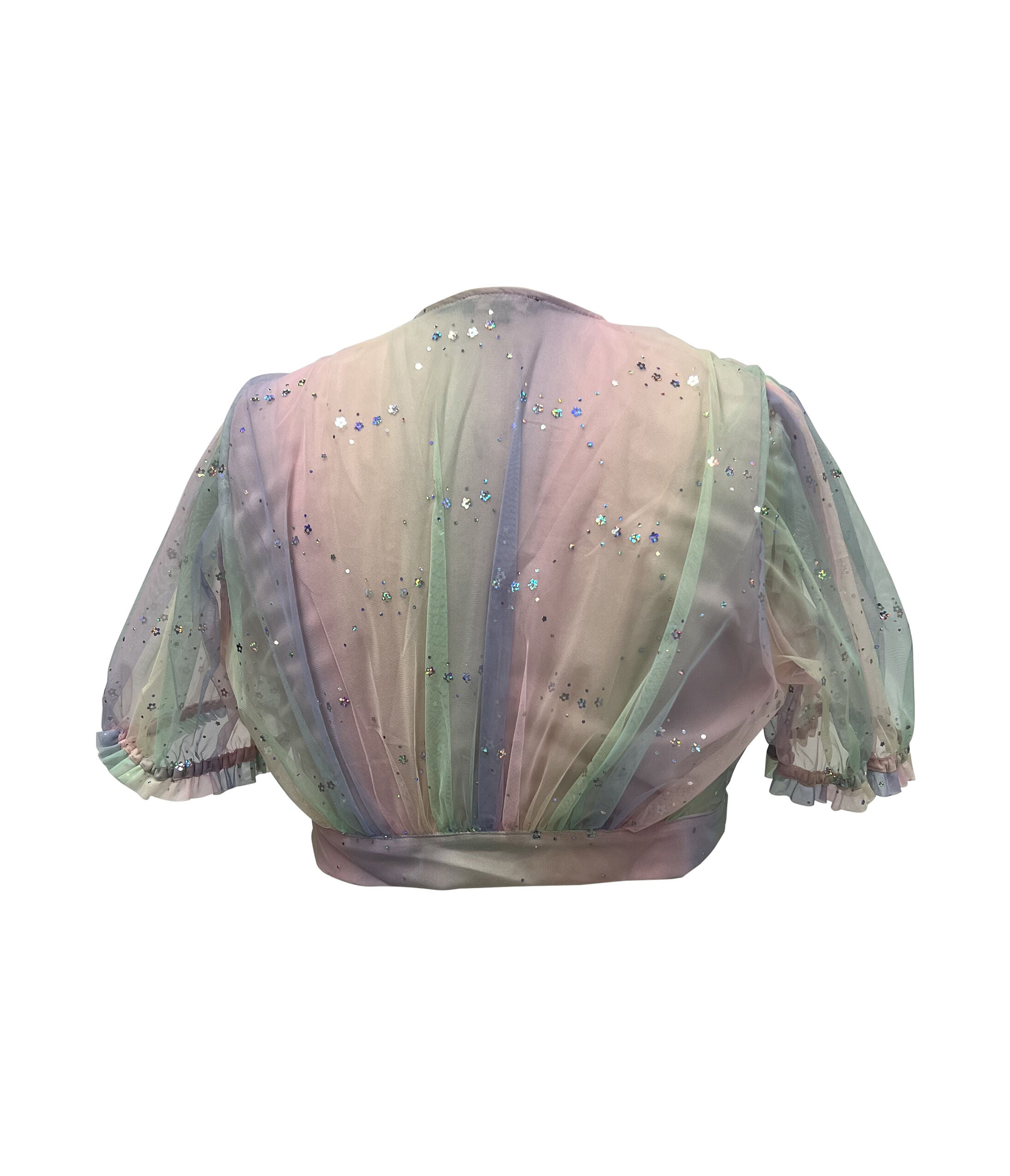Smak Parlour Rainbow Ombre Roller Queen Crop Blouse, Rainbow / Purple, alternate image number 2