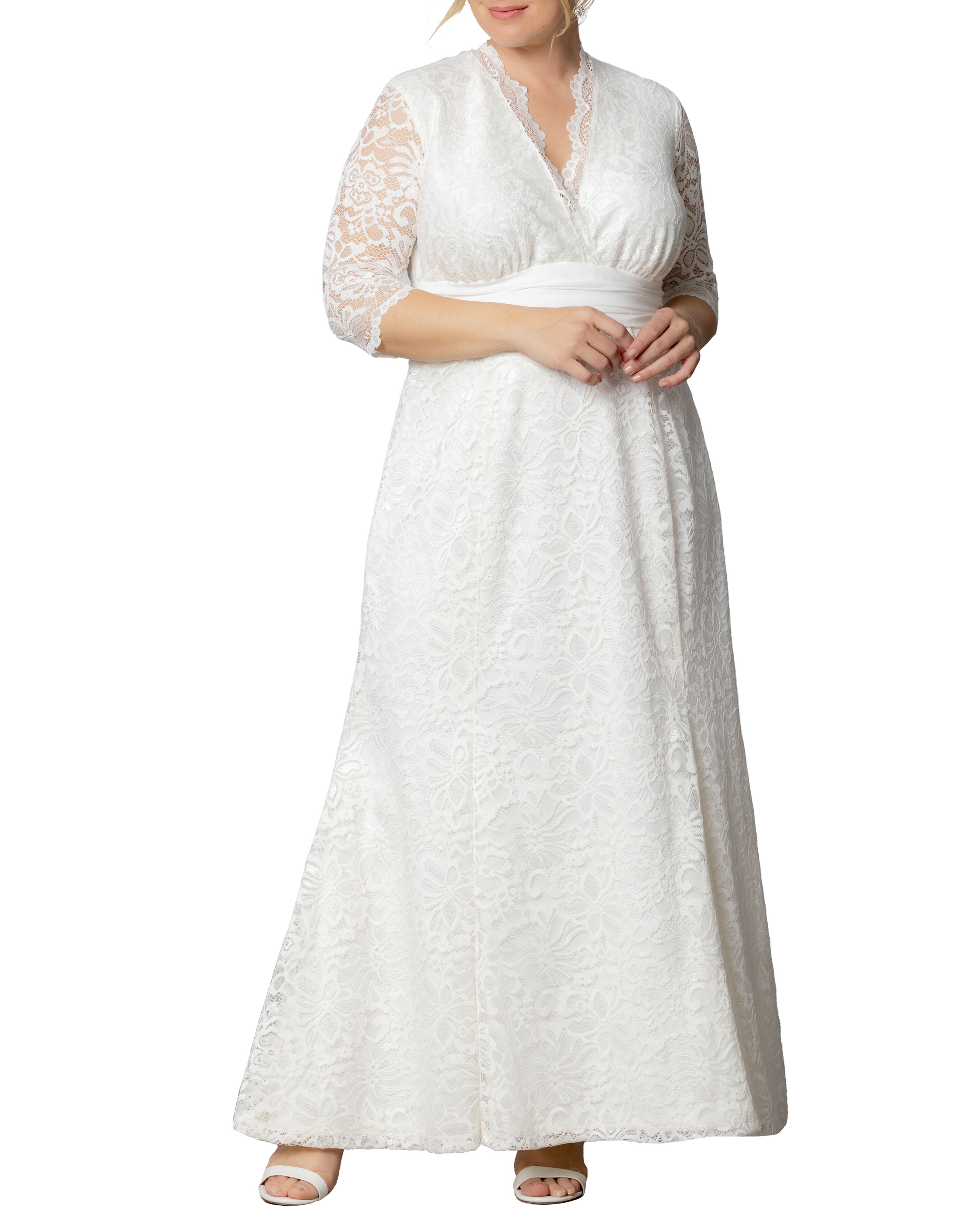 Amour Lace Wedding Gown, IVORY / White, hi-res image number 0