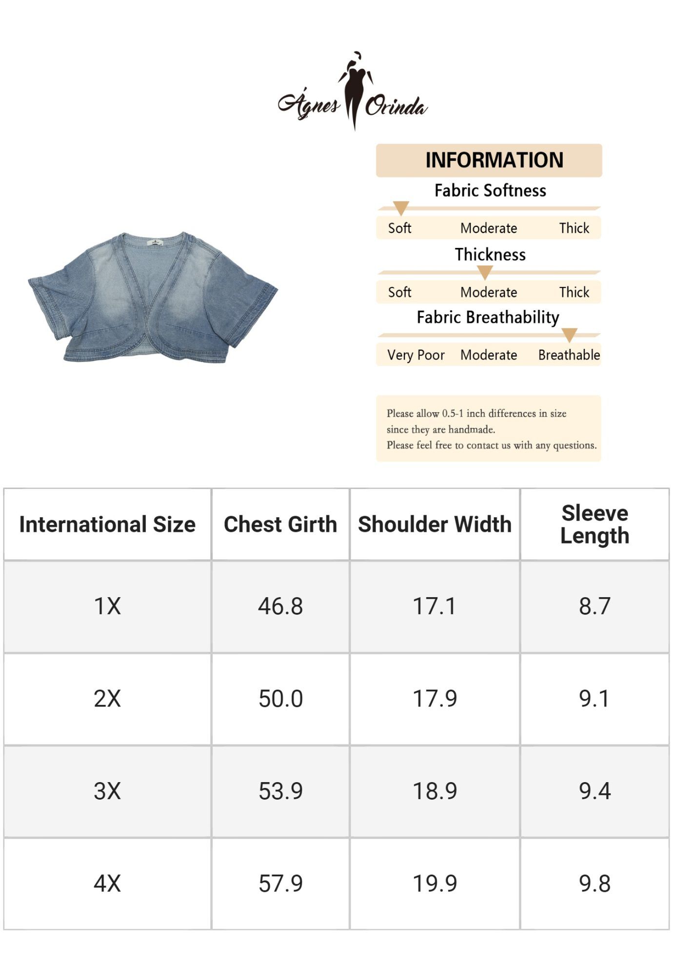 SHORT CROP DENIM JACKET SHRUG, Light Blue / Light Blue, alternate image number 4