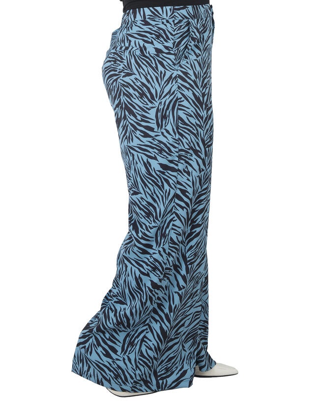 Plus Size Marnie High Waist Wide Leg Pants, Zebra Fever / Light Blue, alternate image number 3
