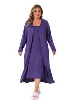 2 Piece Spaghetti Straps Nightgown with Robes Set