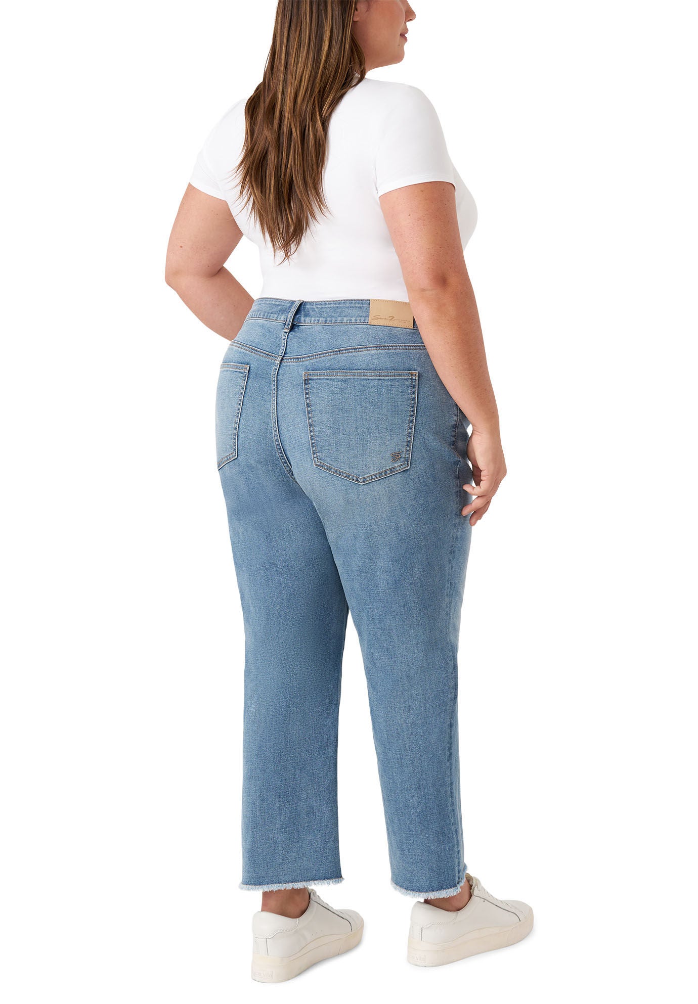 Vintage Straight Ankle Jean, Desert Dust Frayed Hem / Light Wash, alternate image number 1