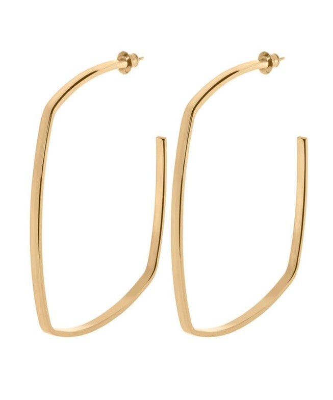 Square Shaped Hoops Gold, Gold / Gold, hi-res image number null
