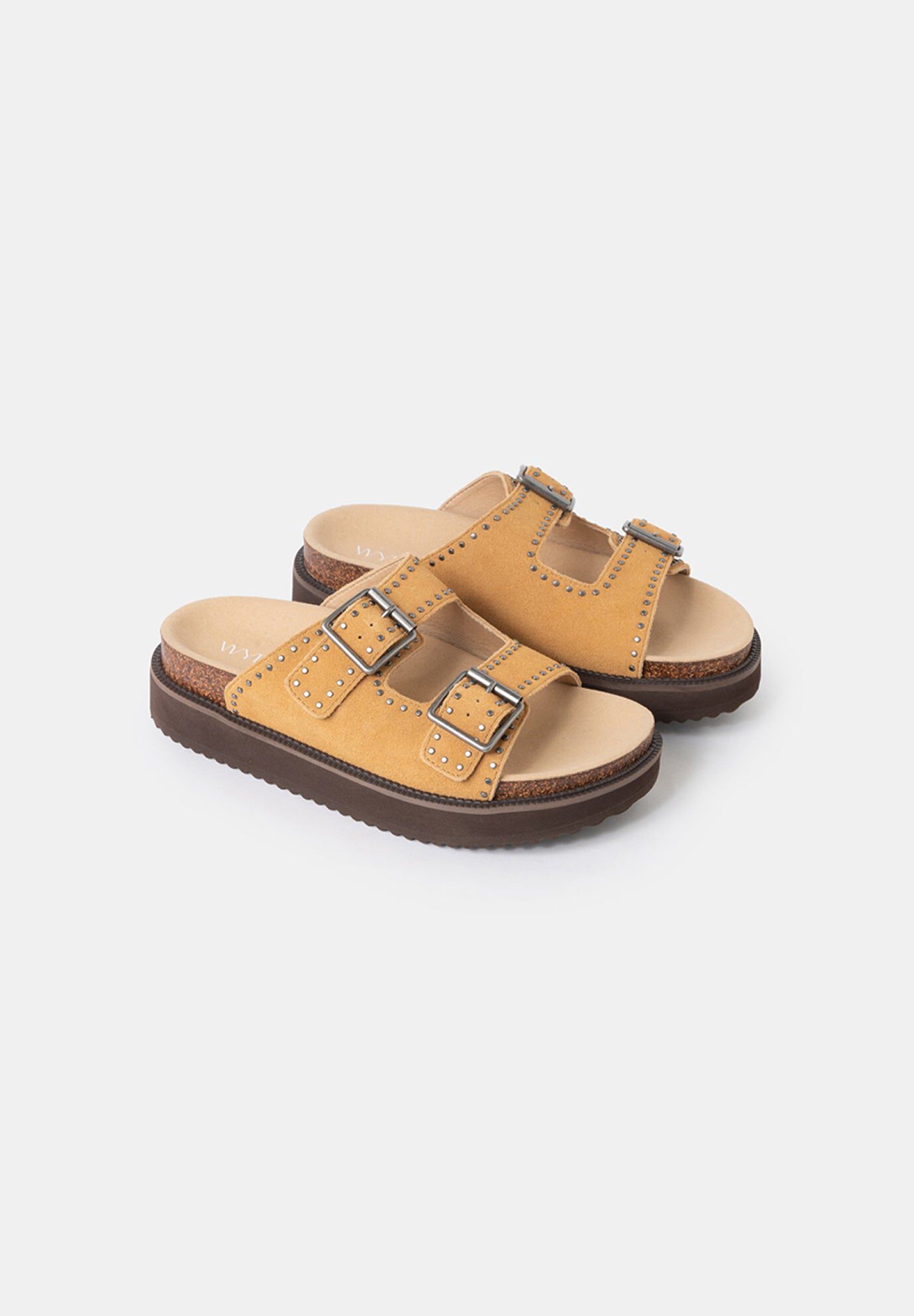 Murphy Footbed Slides, Caramel / Yellow, alternate image number 1
