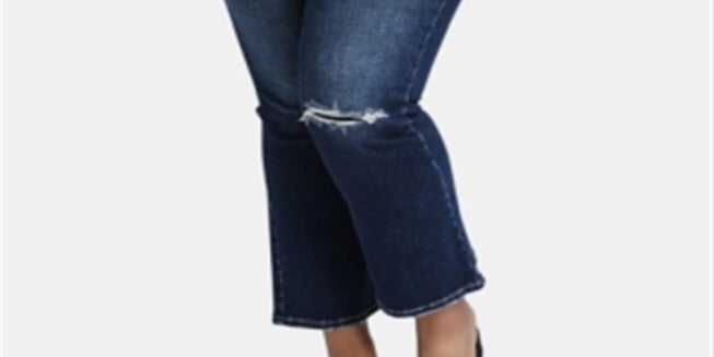 Silver Jeans Co. Women's Trendy Ripped Bootcut Jeans Blue 16X26, , alternate image number 3