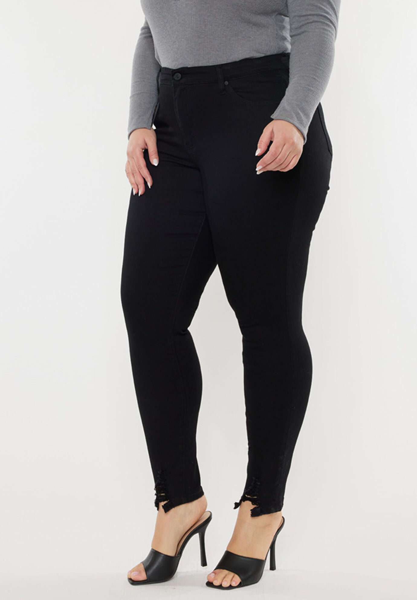 Jones High Rise Ankle Skinny (Plus Size), Black / Black, alternate image number 2