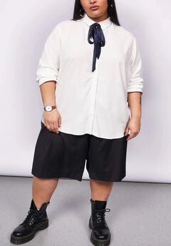 The Empower Long Sleeve Bow Button Up