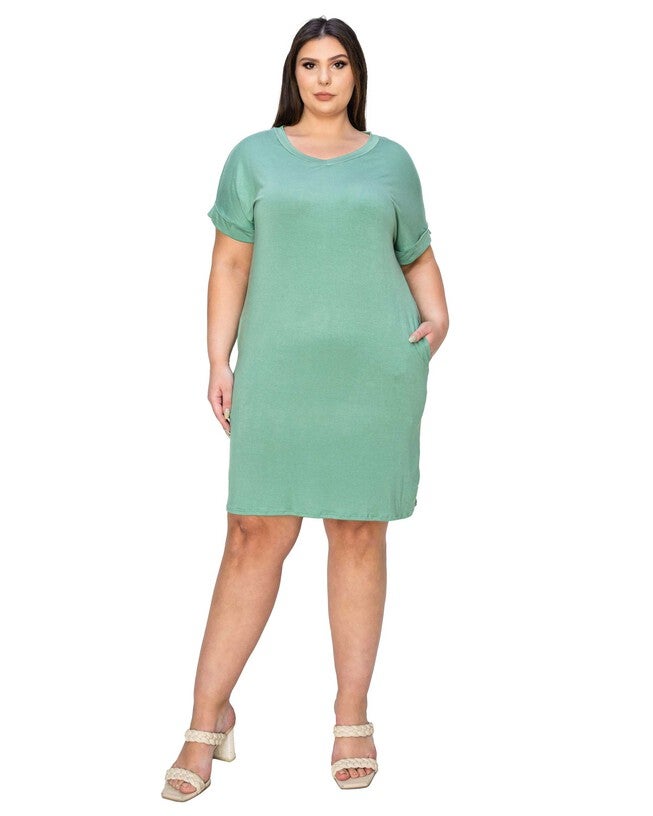 MIA EVERYDAY T-SHIRT DRESS, Sage Bright / Light Green, hi-res image number 0
