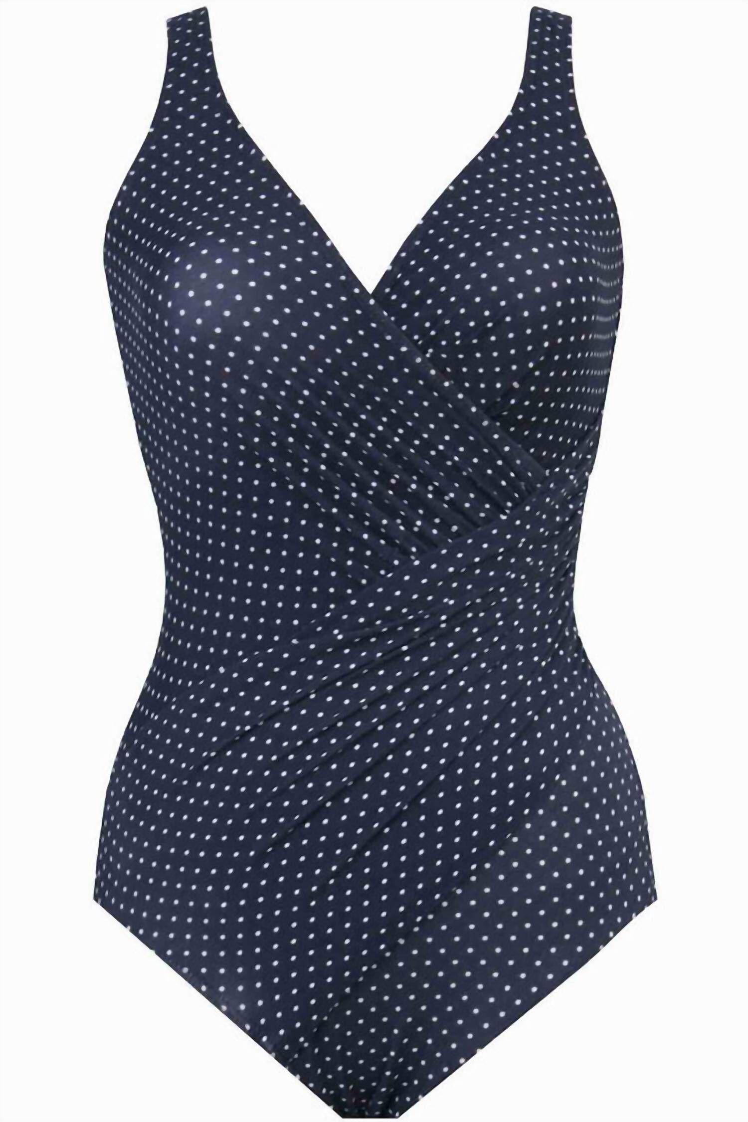 OCEANUS SURPLICE ONE PIECE SWIMSUIT, Pin Point / Azure Blue, alternate image number 2