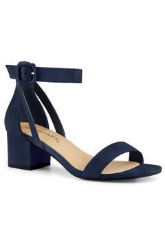 Ankle Strap Block Low Heel Sandal