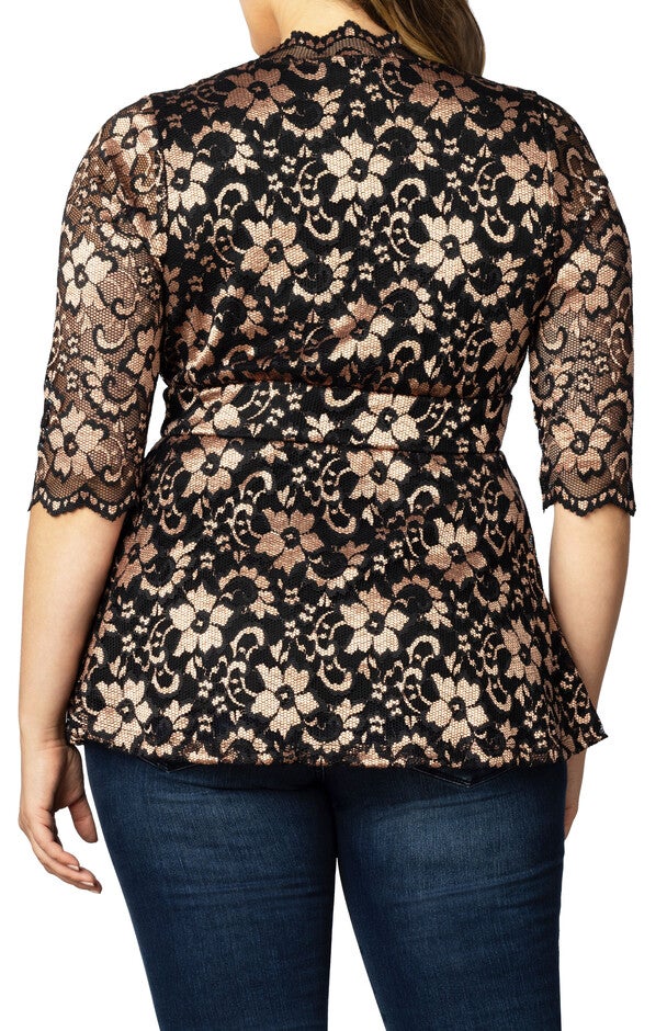 LUXE LACE TOP, ROSE GOLD / Gold, alternate image number 2
