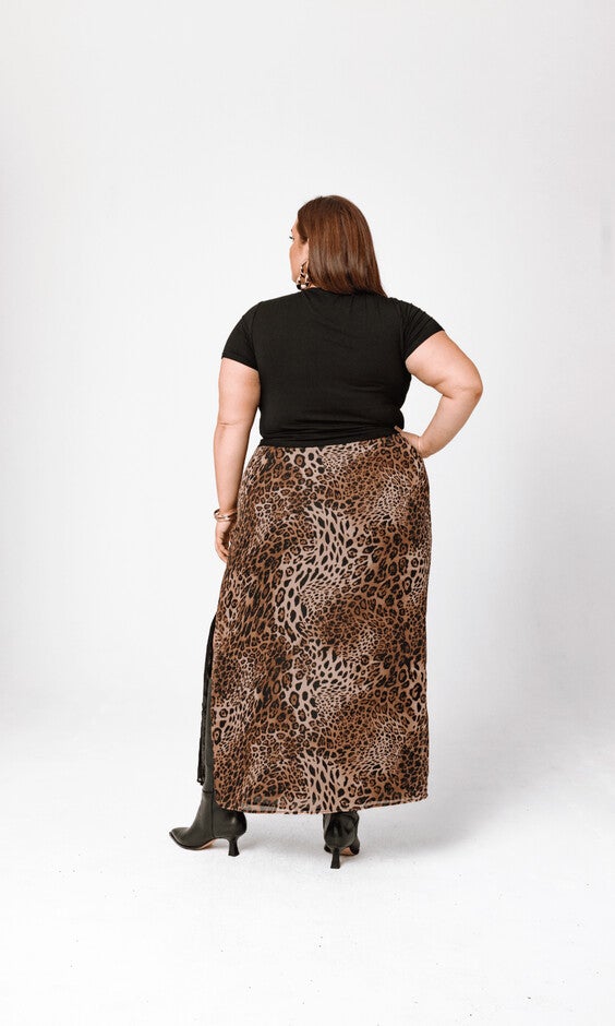 Bella Leopard Maxi Skirt, Leopard / Tan, alternate image number 2