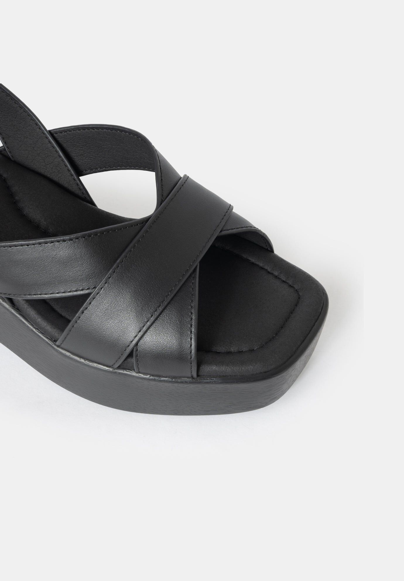 Nina Wedge Sandals, Black / Black, alternate image number 2