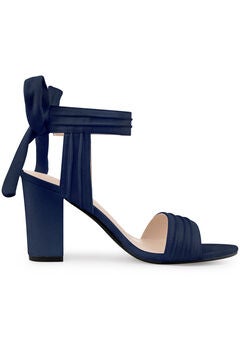 Open Toe Ankle Tie Back Chunky Heel Sandals