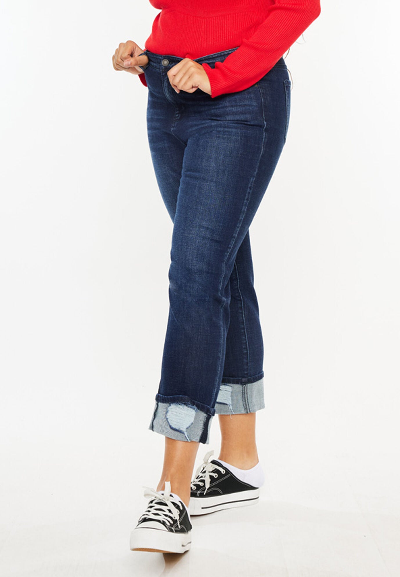 Raven Mid Rise Skinny Straight (Plus Size), Dark Wash / Dark Wash, alternate image number 5