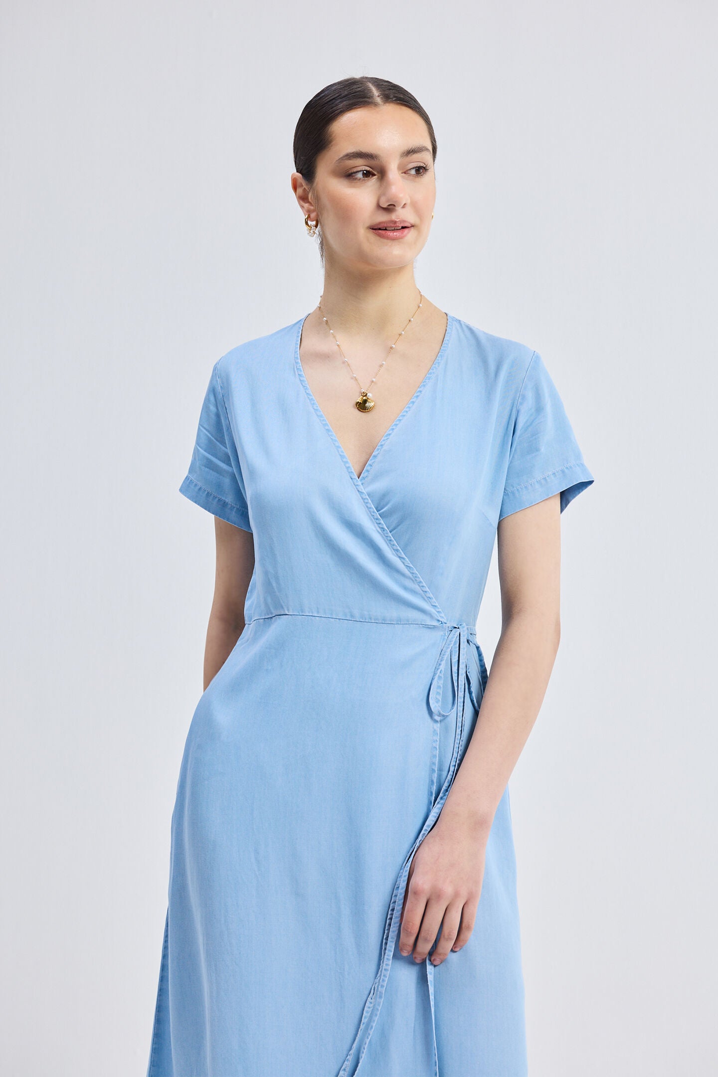Maxi Wrap Dress in Light Blue, Ocean Blue / Light Blue, alternate image number 5