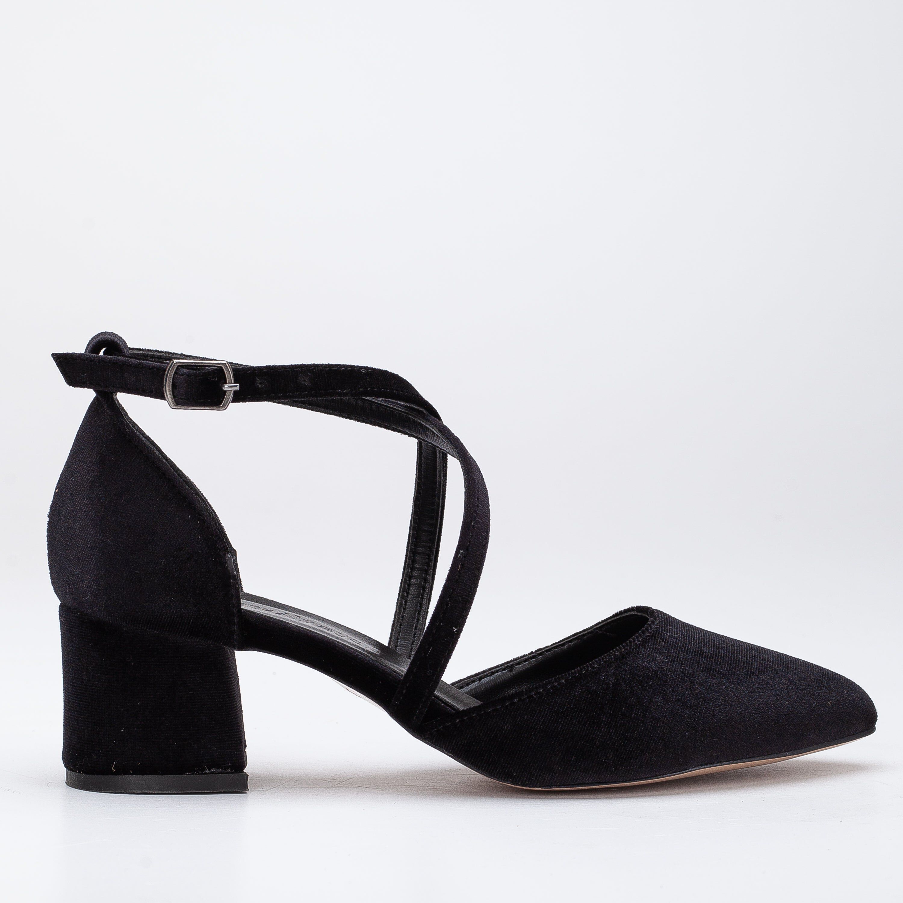Dolly Low Block Heel Pumps, black velvet / Black, hi-res image number 0