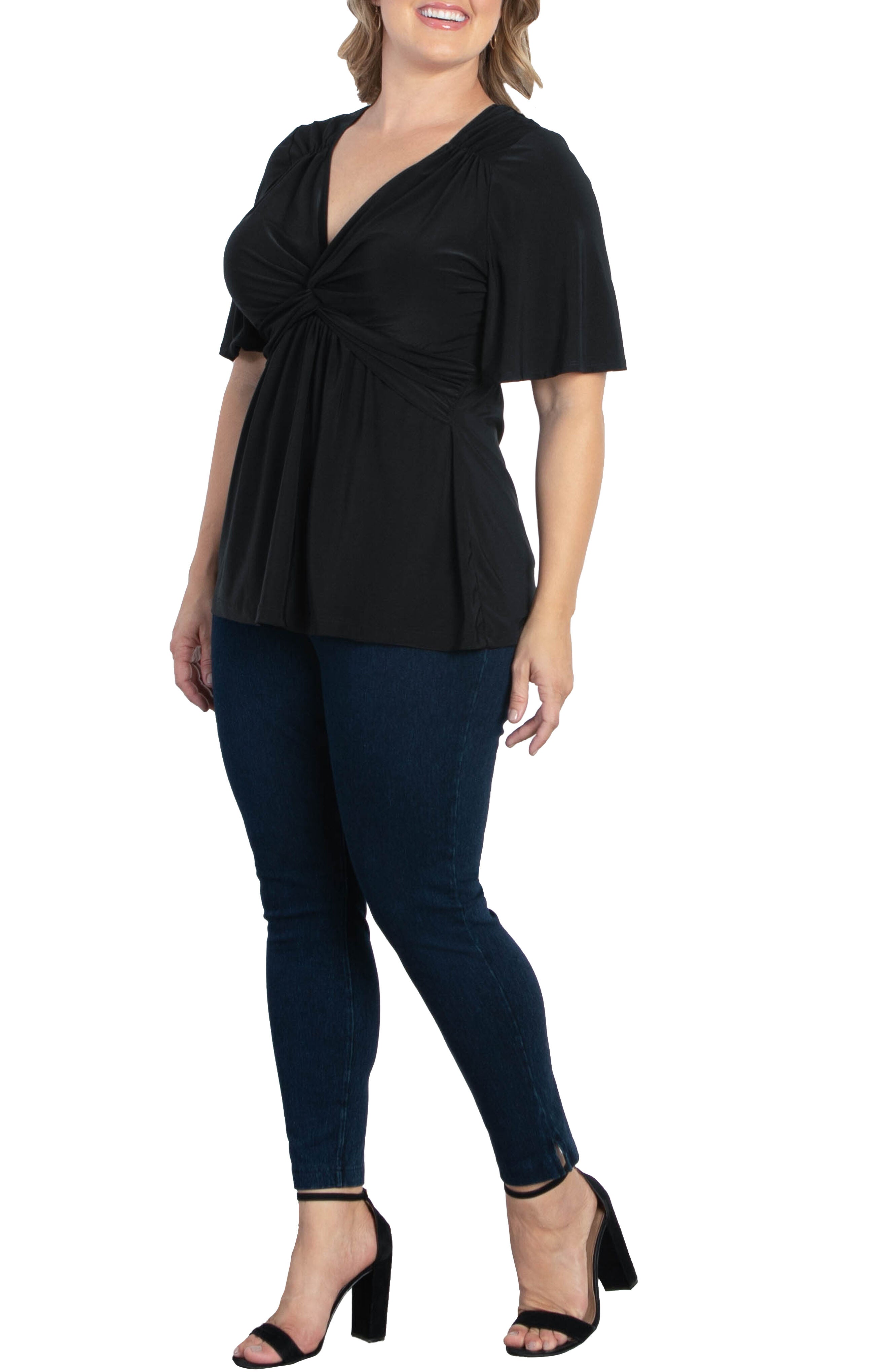 Abby Twist Front Top, BLACK NOIR / Black, alternate image number 3