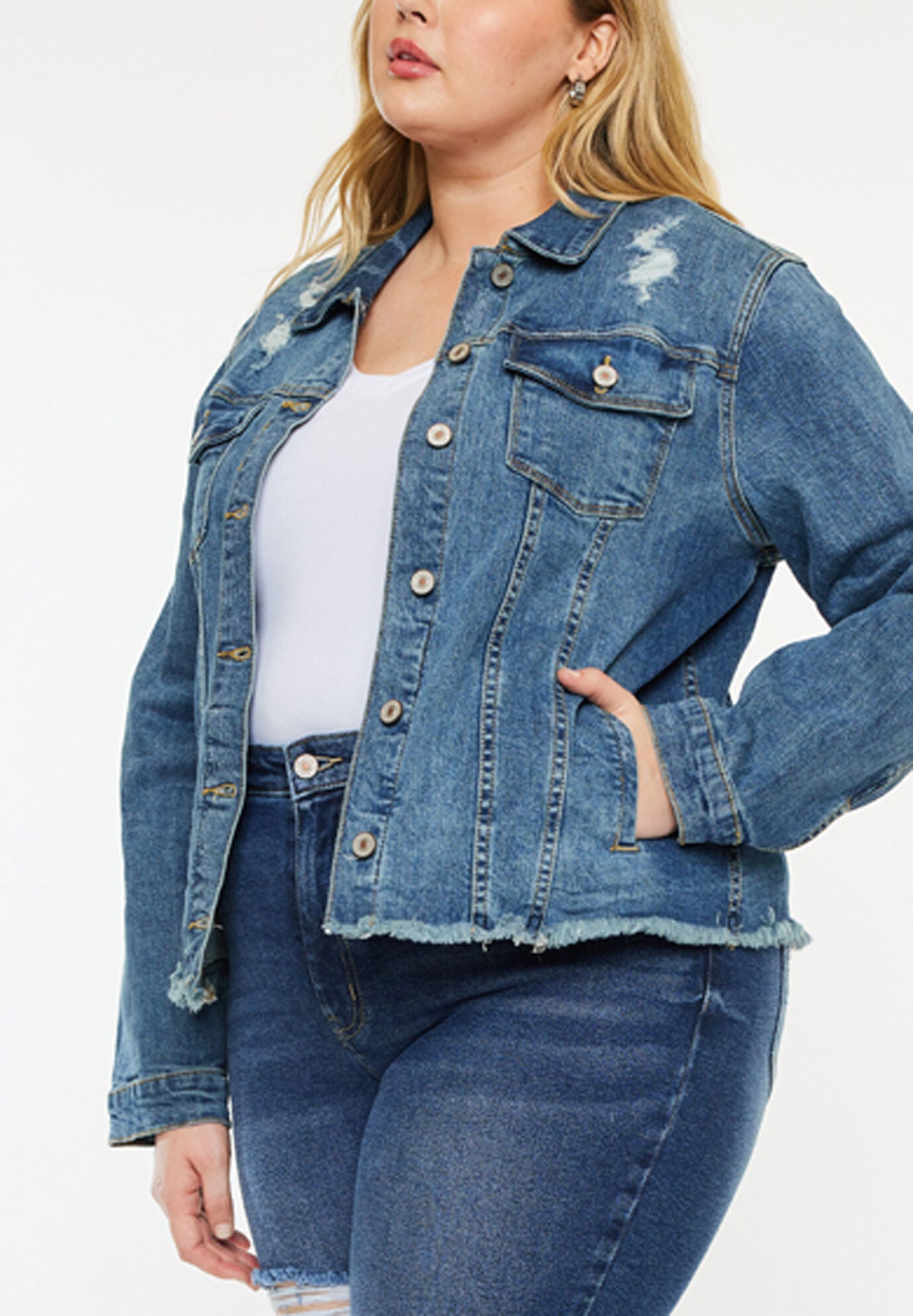Loren Denim Jacket (Plus Size), Dark Wash / Dark Wash, alternate image number 1