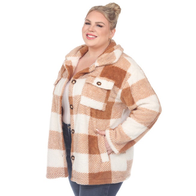 Plaid Shacket, CoffeeWhite / Brown, alternate image number null