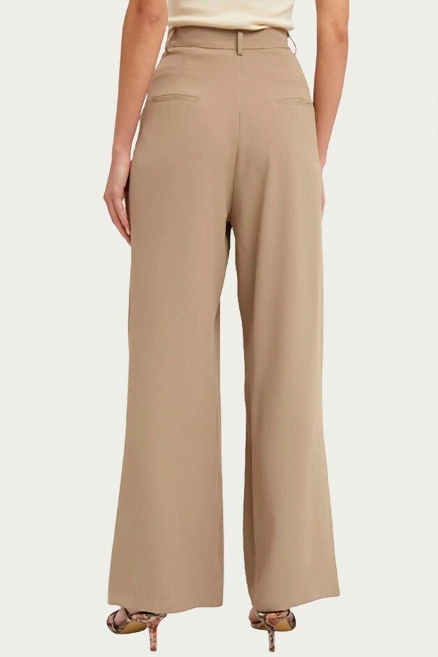 PLEATED WIDE-LEG PANTS IN MUSHROOM, , alternate image number null