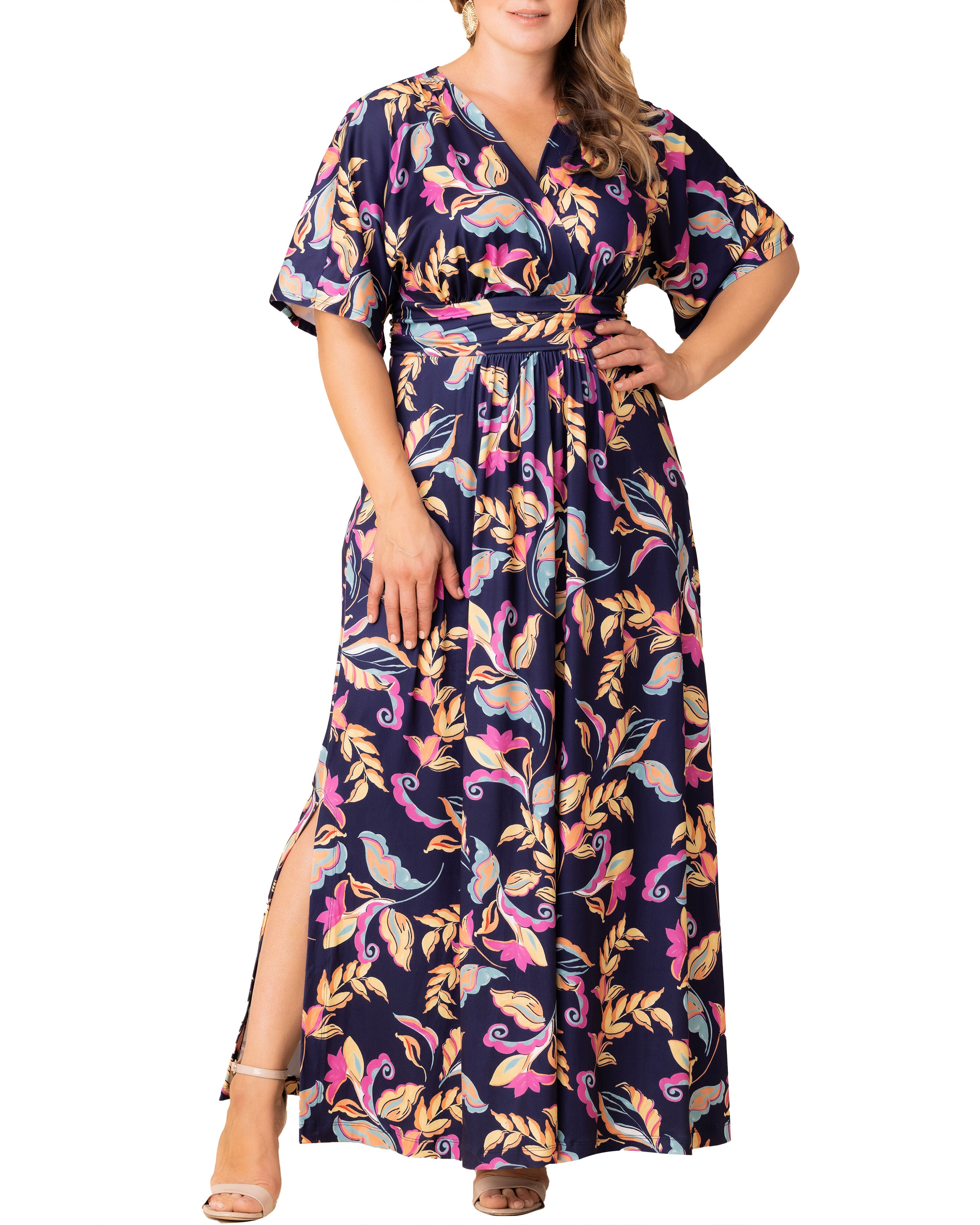 Vienna Maxi Dress, TALAVERA MOTIF / Navy, hi-res image number 0