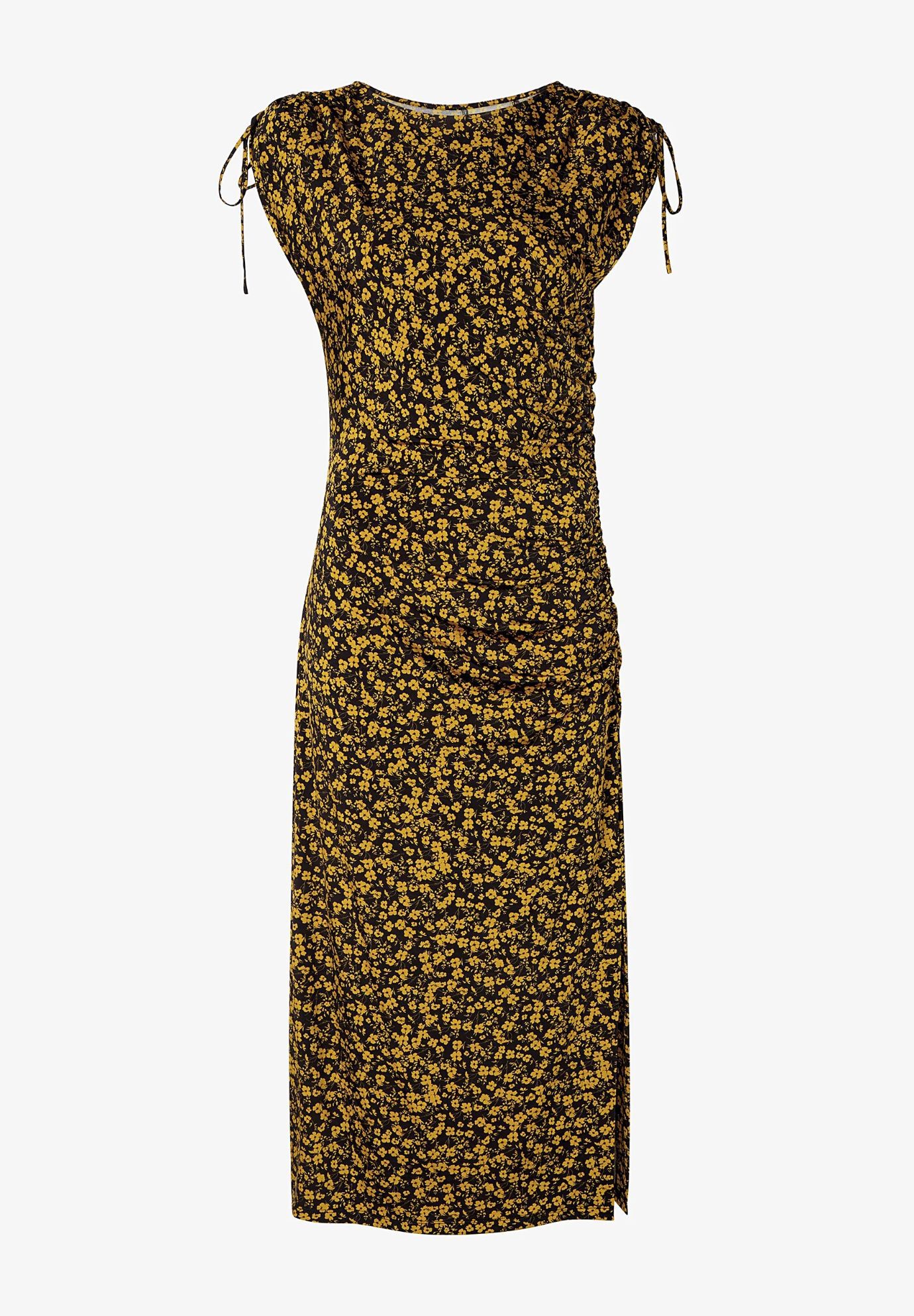 Aisling Slinky Dress - Printed Jersey, Bloom Print / Yellow, alternate image number 6