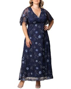 Embroidered Elegance Evening Gown