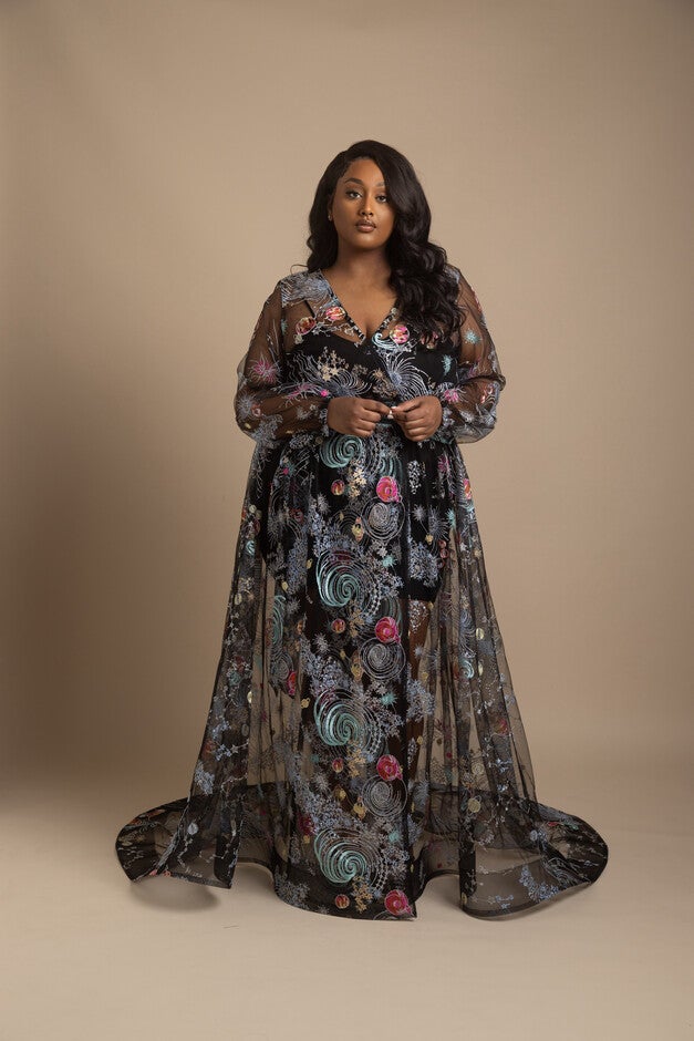 Cosmos Dress Tall, Black / Black, alternate image number null