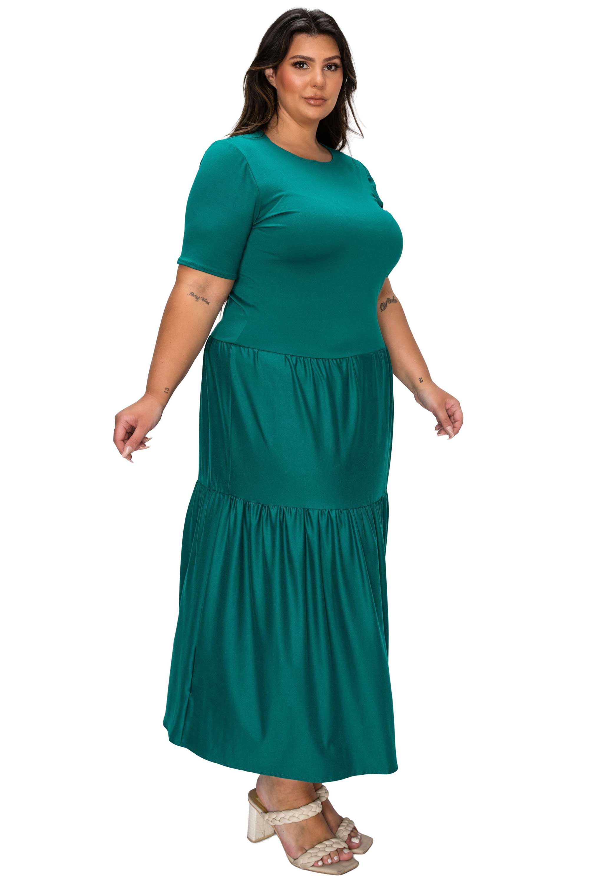 Jourdan Tiered Maxi Dress, Dark Green / Hunter Green, alternate image number 1