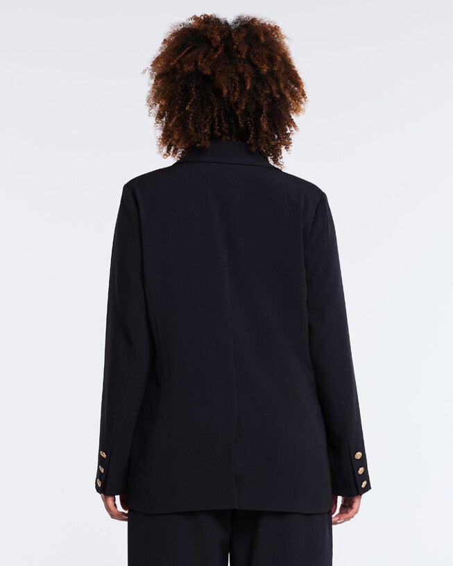 Savannah Double-Breasted Blazer, Black / Black, alternate image number null