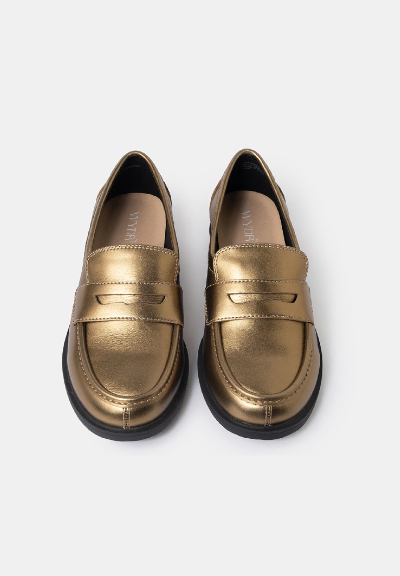 Reese Low Heel Classic Loafers, Metallic Bronze / Gold, alternate image number 3