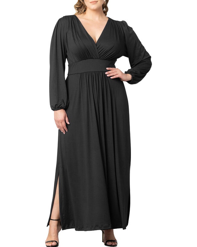 Kelsey Long Sleeve Maxi Dress, BLACK NOIR / Black, hi-res image number 0