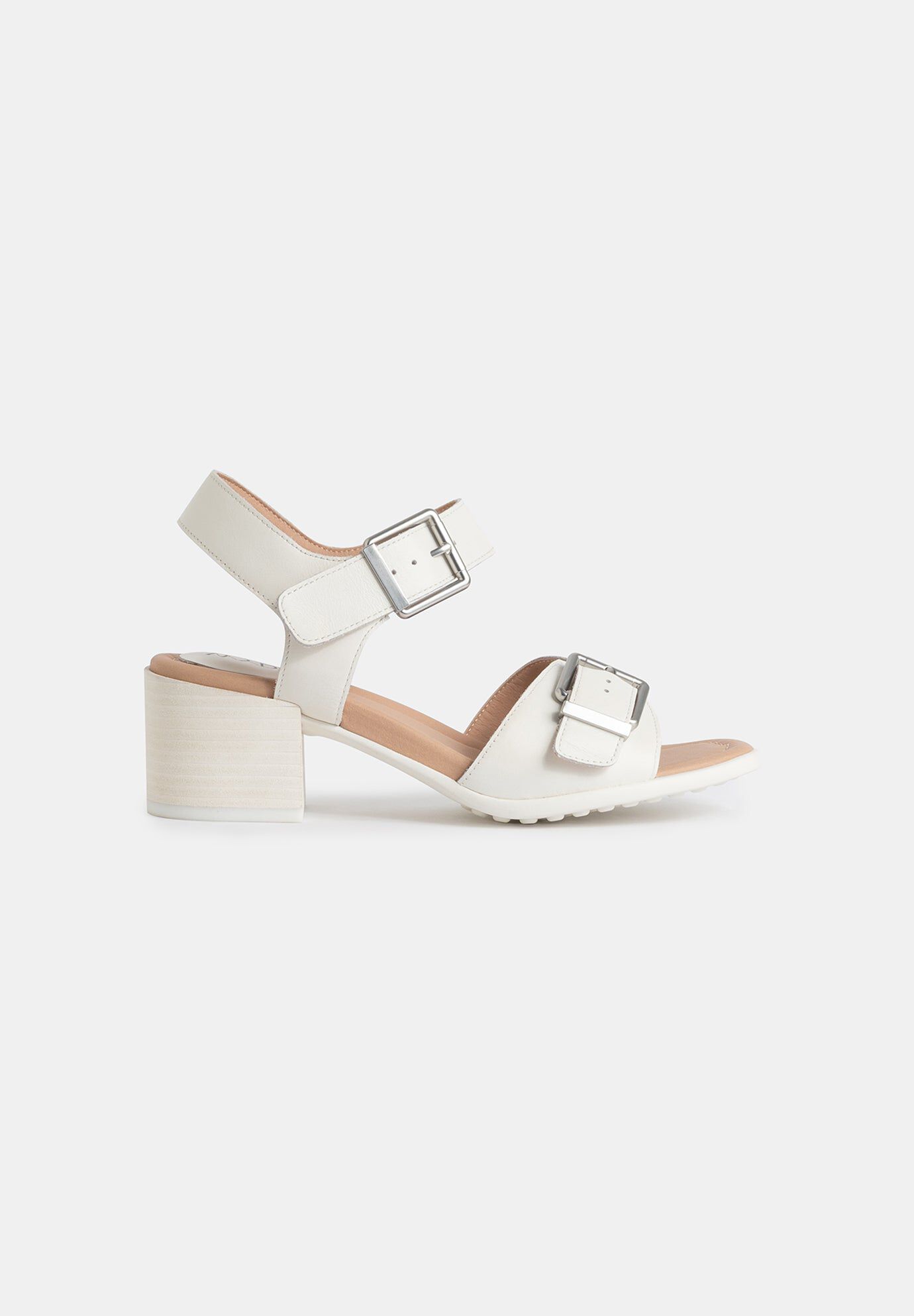 Emma Block Heel Sandals, OffWhite / White, hi-res image number 0