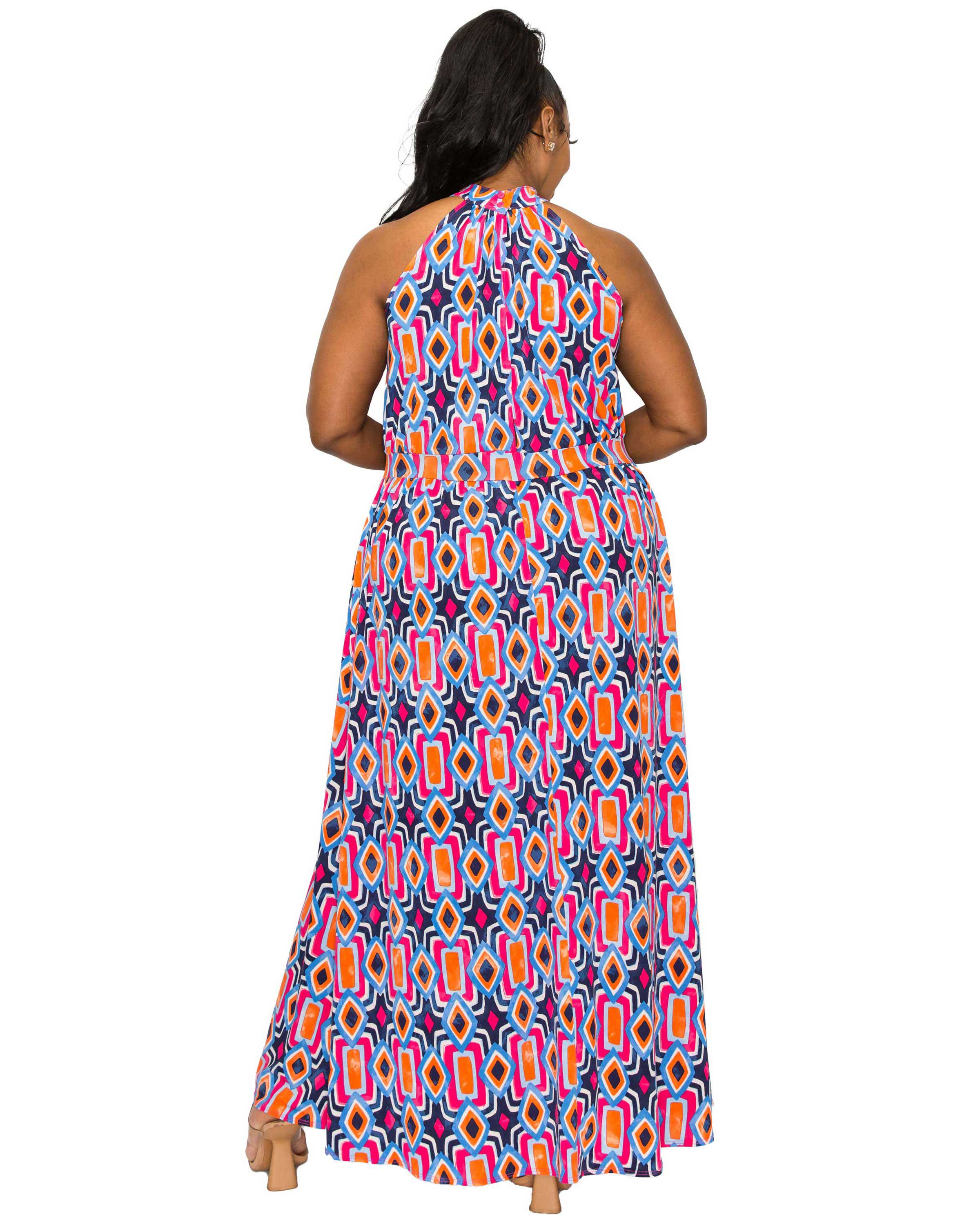 Halter Neck Dress, Navy / Navy, alternate image number 2