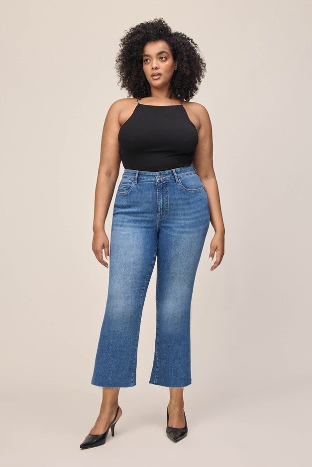 PSP PLUS - CROP BOOTCUT JEANS | WAY TO GO, WAY TO GO / Dark Wash, hi-res image number 0