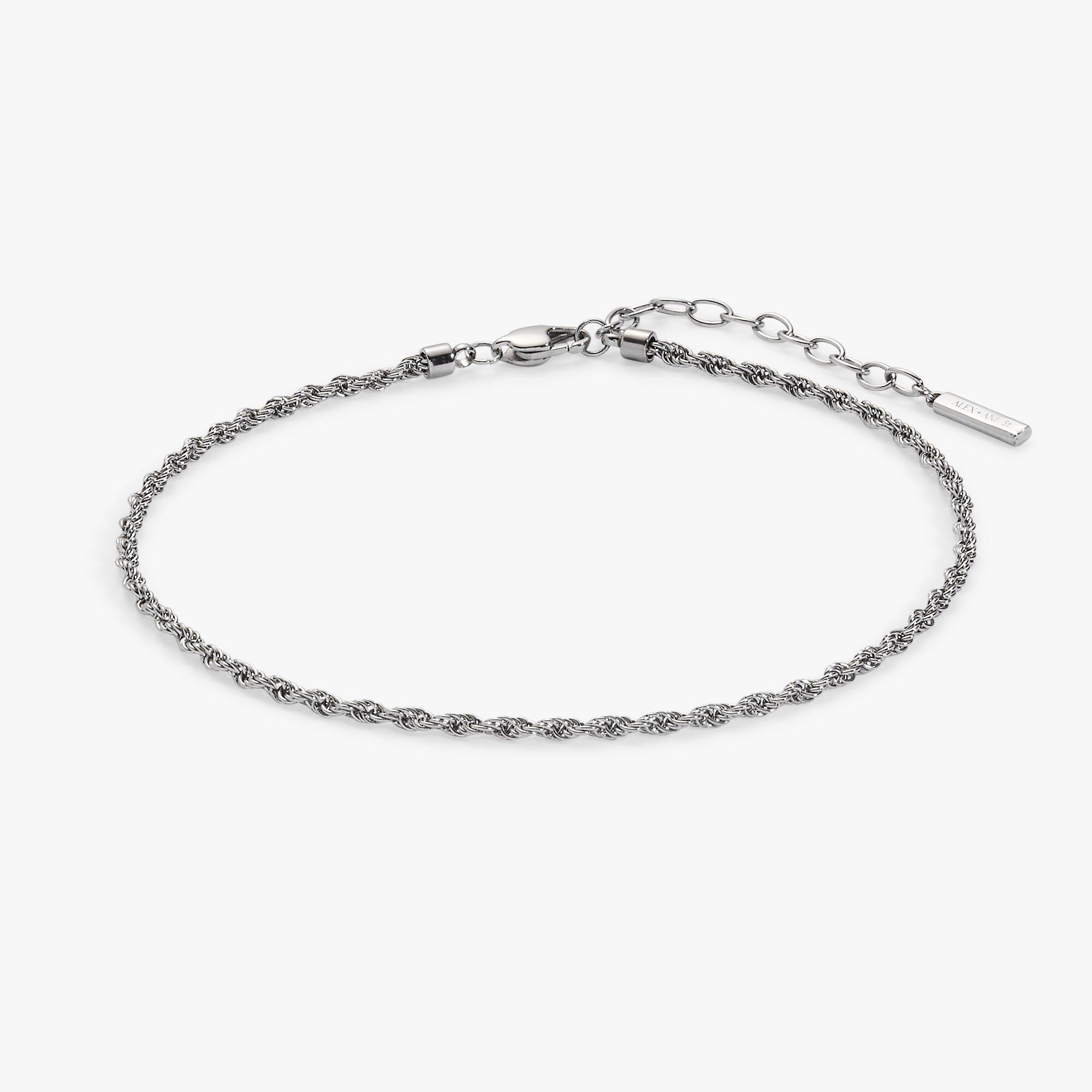 Mini Rope Chain Anklet, Silver / Silver, hi-res image number 0