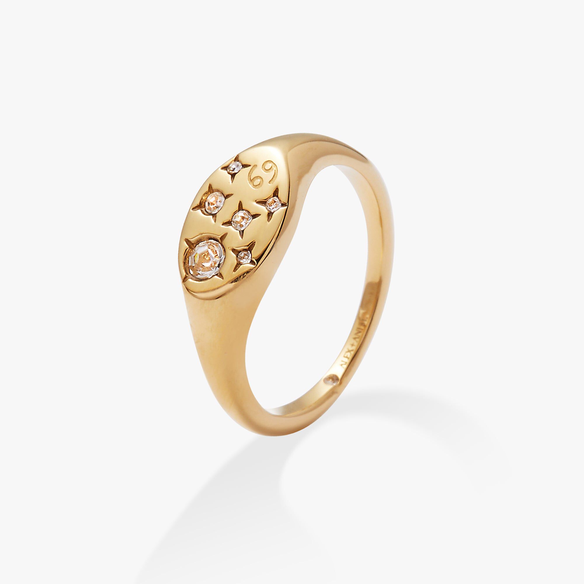 Capricorn Zodiac Ring, Gold  Cancer / Gold, alternate image number 1