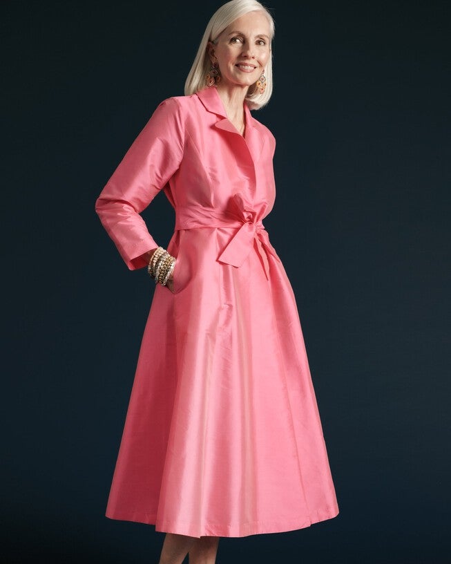 Lucille Wrap Dress, Pink / Pink, hi-res image number 0