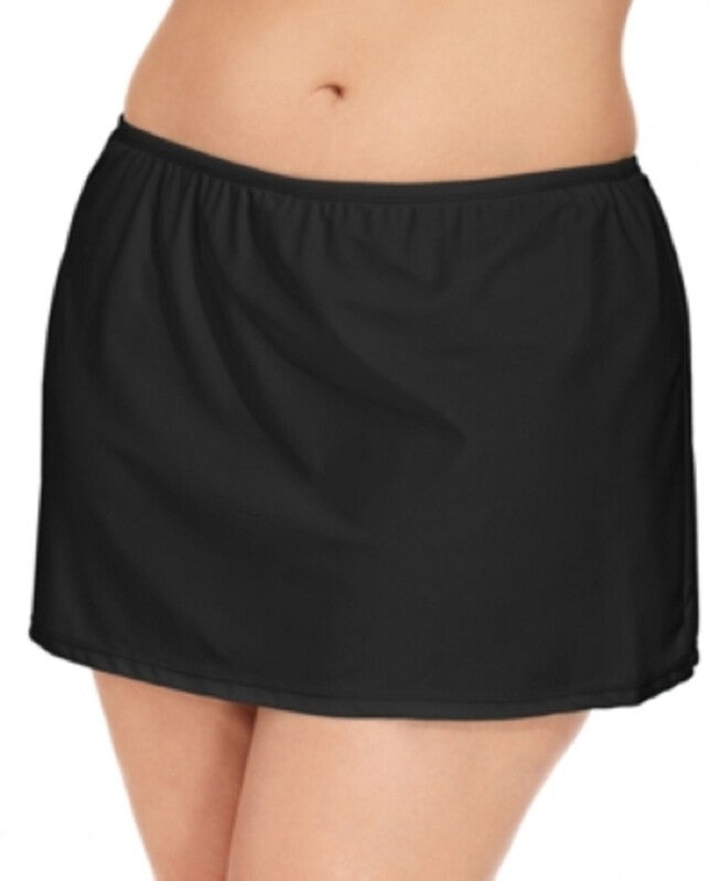 Island Escape Women's Plus Swim Skirt Swimsuit Black Size 20W, , alternate image number null